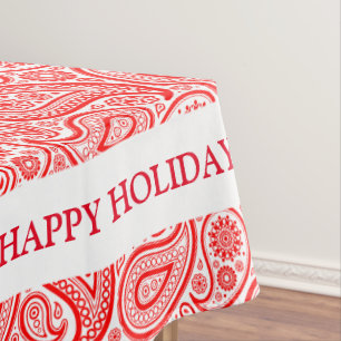 Nappe Motif paisley vintage rouge et blanc