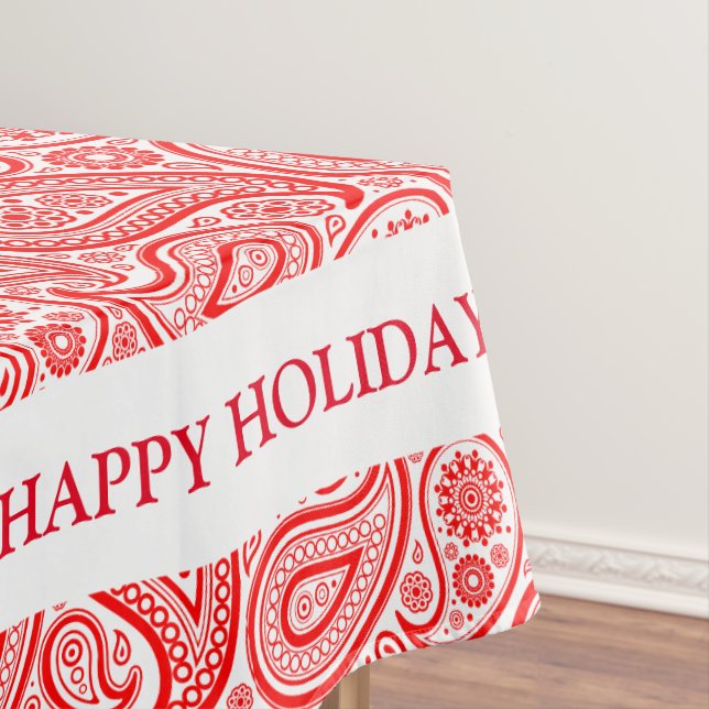 Nappe Motif paisley vintage rouge et blanc (In Situ)