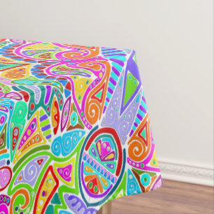Nappe Motif Peint À La Main Et Numériquement Art 7