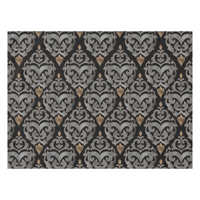 Nappe Motif persan - noir et or d'aquarelle (Devant (Horizontal))