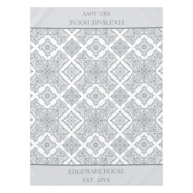 Nappe Motif personnalisé en carreaux gris et blanc espag (Devant)