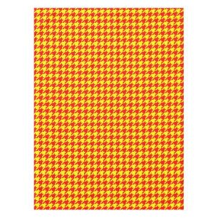 Nappe Motif pied-de-poule rouge jaune