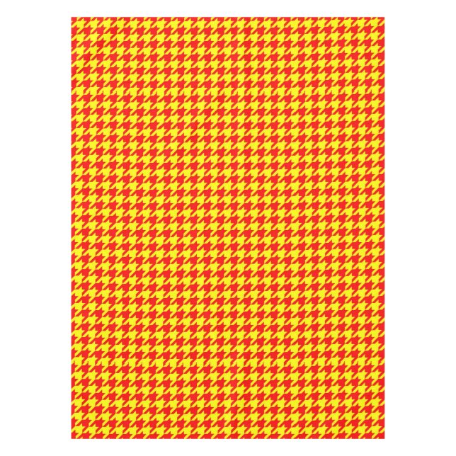 Nappe Motif pied-de-poule rouge jaune  (Devant)