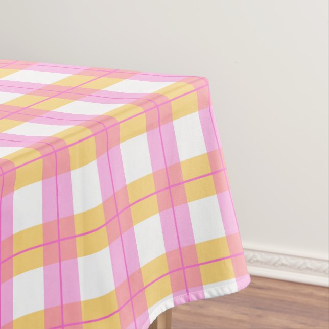 Nappe Motif plaid rose et jaune (In Situ)