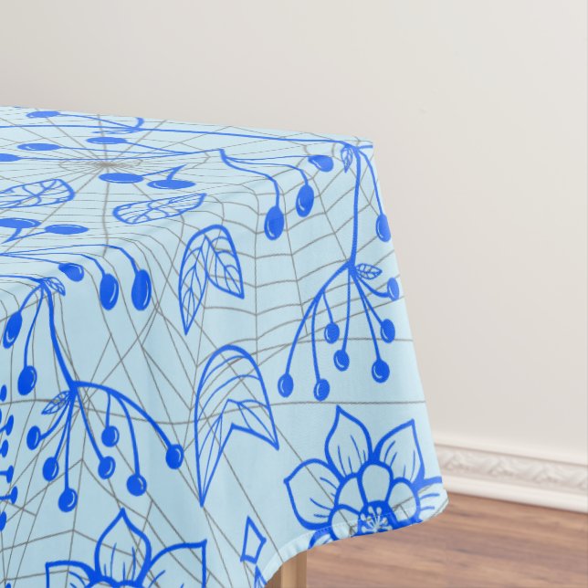 Nappe motif plante A08.b boho. lblue BG (In Situ)