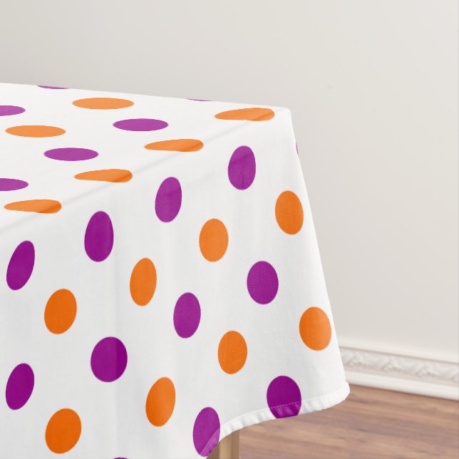 Nappe Motif Points Blancs Violet Orange (In Situ)