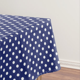 Nappe Motif Pois Blanc Bleu marine