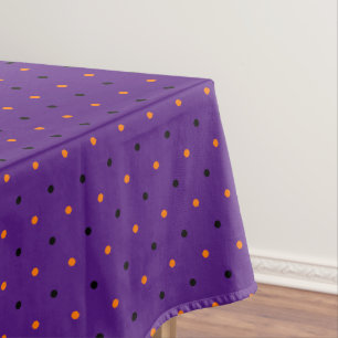 Nappe Motif Pois d'Halloween violet orange