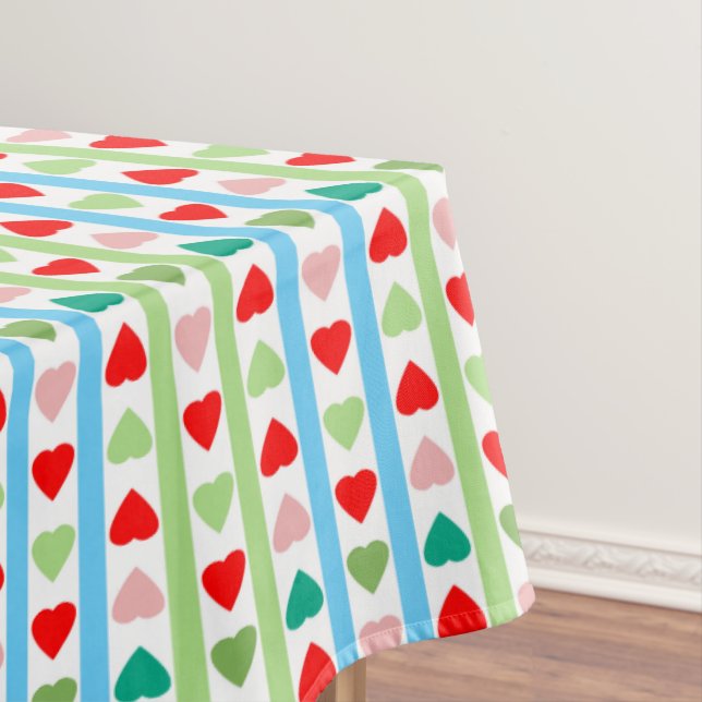 Nappe Motif rayé avec des cœurs pour la Saint-Valentin  (In Situ)