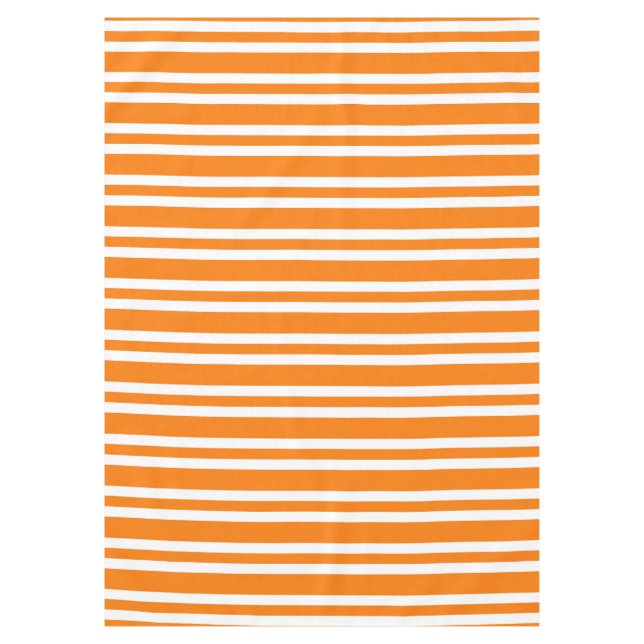 Nappe Motif rayures blanches orange (Devant)