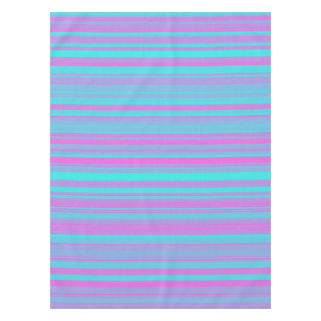 Nappe Motif Rayures Rose Violet Bleu (Devant)