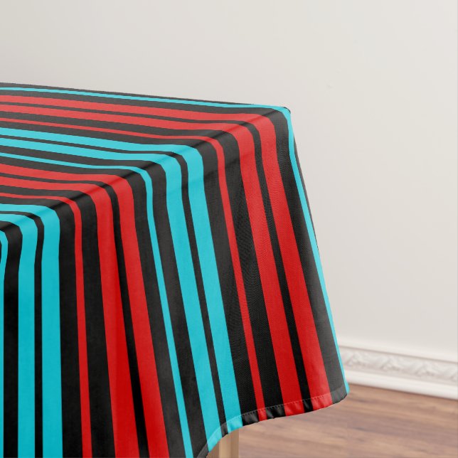 Nappe Motif rayures rouges bleues noires   (In Situ)