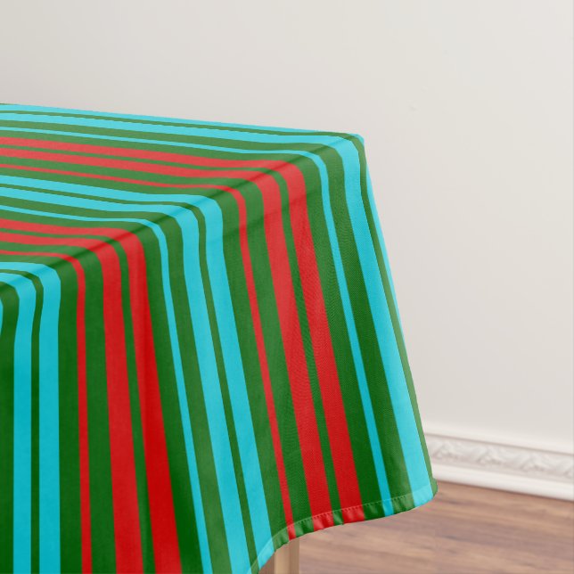 Nappe Motif rayures vert rouge bleu   (In Situ)