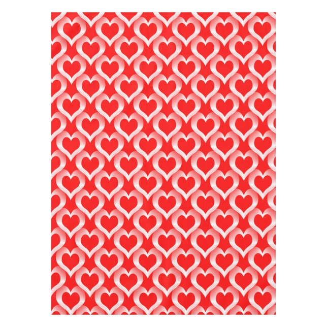 Nappe Motif Red White Hearts (Devant)