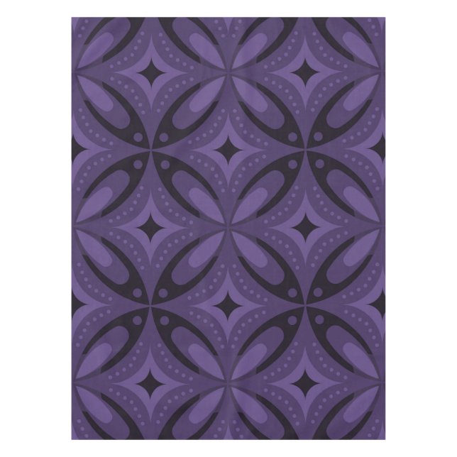 Nappe Motif Rétro de Couleur Violet Foncé (Devant)