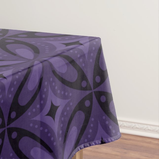 Nappe Motif Rétro de Couleur Violet Foncé (In Situ)