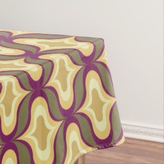 Nappe Motif Rétro Vert Jaune Blanc