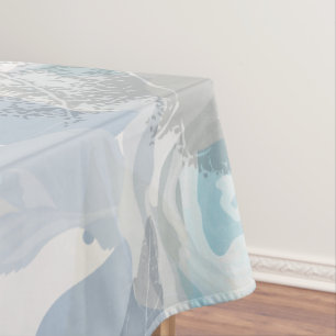 Nappe Motif Rose bleu