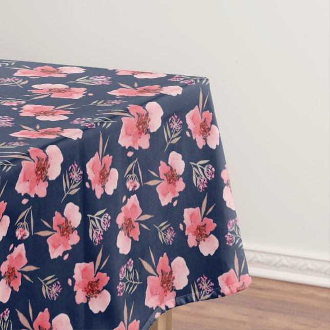 Nappe Motif rose foncé d'aquarelle (In Situ)