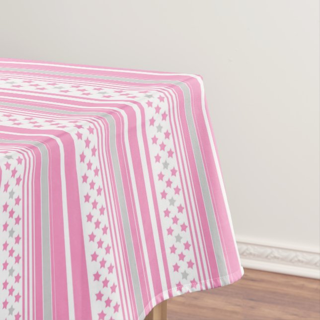 Nappe Motif rose rayé avec étoiles (In Situ)