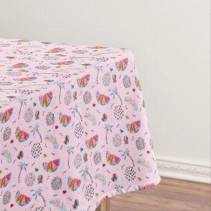 Nappe Motif rose tropical de style de Memphis