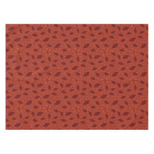 Nappe Motif rouge de feuille sur l'orange