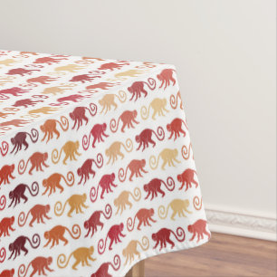 Nappe Motif rouge de singes
