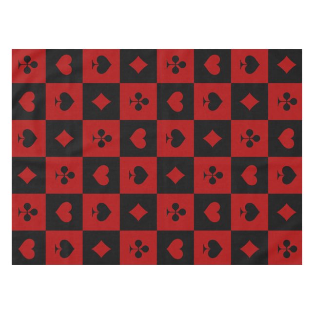 Nappe Motif rouge et noir de cartes de jeu de tisonnier (Devant (Horizontal))