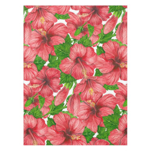 Nappe Motif rouge hibiscus II