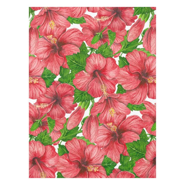 Nappe Motif rouge hibiscus II (Devant)