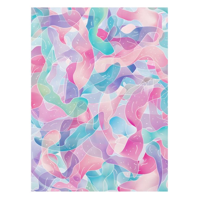 Nappe Motif Ruban Abstrait Pastel (Devant)