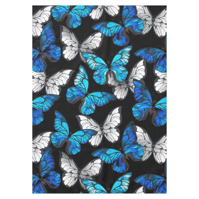 Nappe Motif sans couleur foncée avec papillons bleus Mor (Devant)