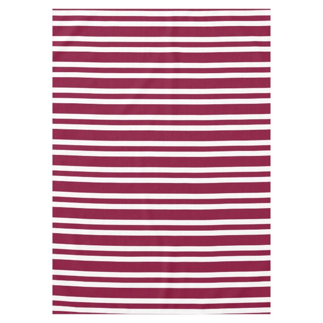 Nappe Motif sans couture à rayures blanches et bordeaux (Devant)