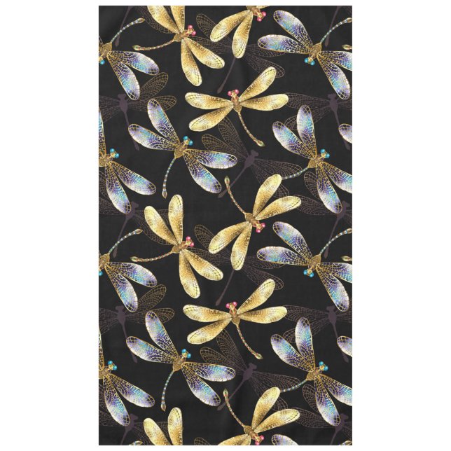 Nappe Motif sans couture avec libellules d'or (Devant)