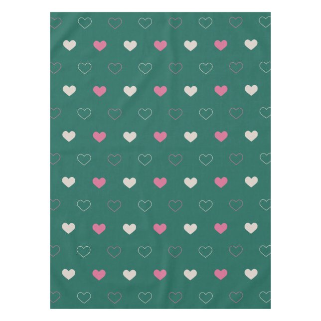 Nappe Motif sans couture de cœur rose et vert, minimalis (Devant)