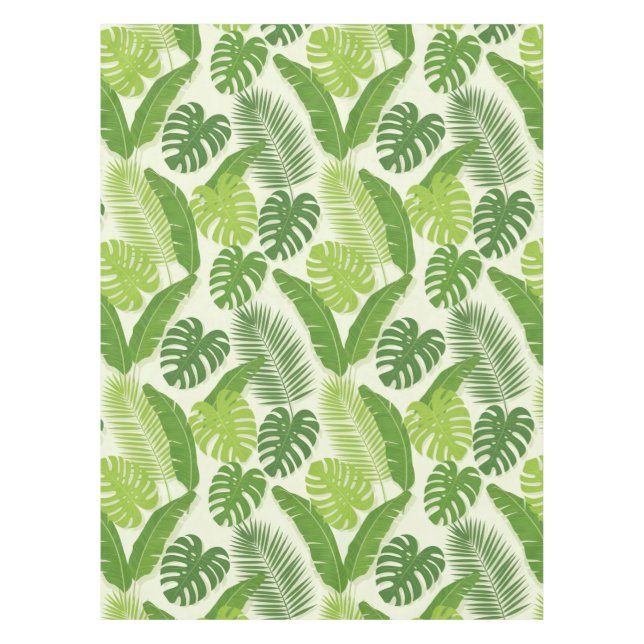 Nappe Motif sans couture de feuilles tropicales & Monste (Devant)