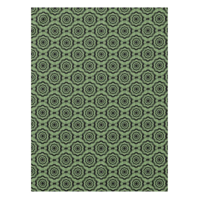 Nappe Motif sans couture de fleurs noir vert (Devant)