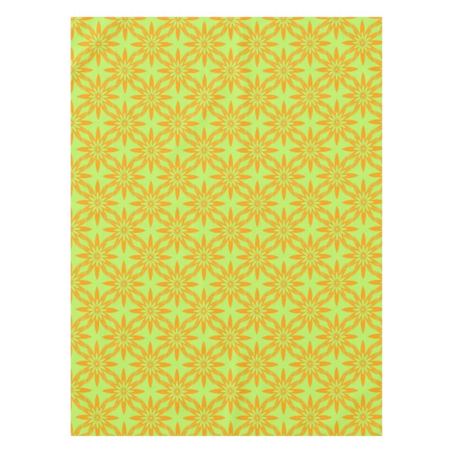 Nappe Motif sans couture de fleurs vertes orange (Devant)