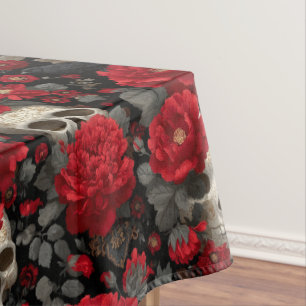 Nappe Motif sans couture floral de corbeau et de crâne g
