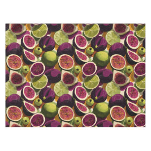 Nappe Motif sans couture vibrant de figues tranchées et