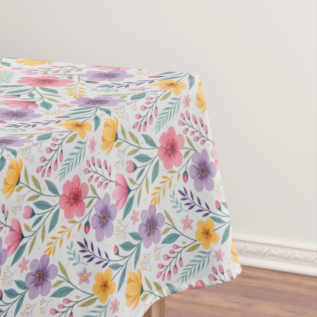 Nappe Motif simple de fleurs sauvages gris (In Situ)