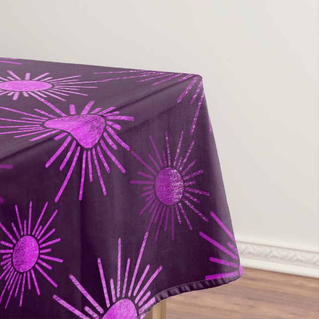 Nappe Motif solaire monochrome boho - violet (In Situ)