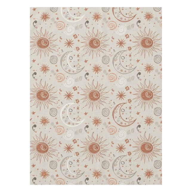 Nappe Motif Soleil et Lune Boho (Devant)