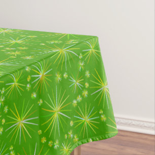 Nappe Motif Spoutnik du milieu du siècle, Vert olive