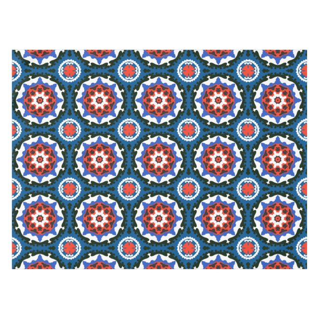 Nappe Motif Suzani aux ornements audacieux (Devant (Horizontal))