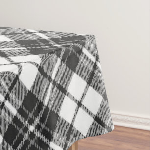 Nappe Motif tartan vacances Noël noir blanc