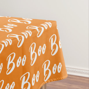Nappe Motif texte de livre orange et blanc d'Halloween