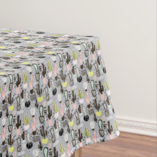 Nappe Motif texturisé tiré par la main de cactus