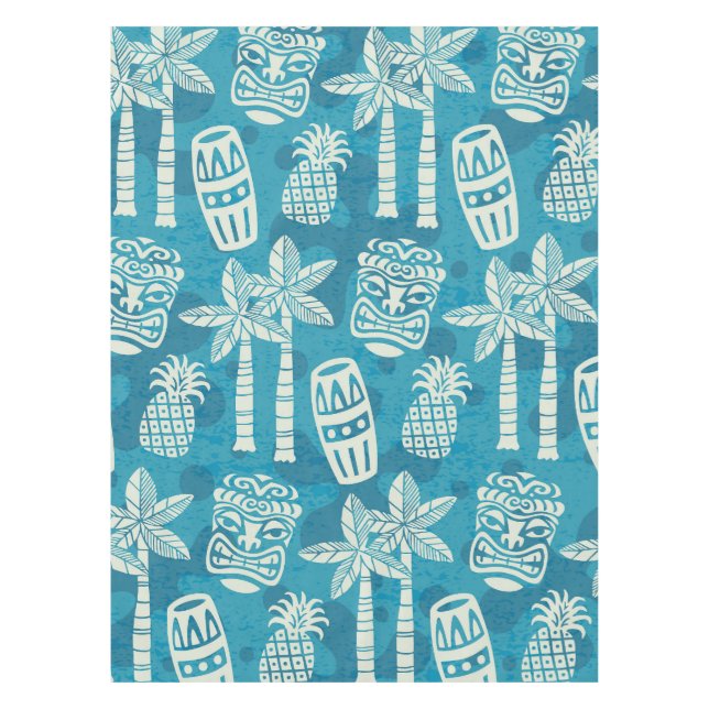 Nappe Motif Tiki Rétro Moderne du Milieu du Siècle (Devant)