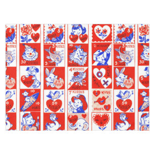 Nappe Motif timbre de la Saint-Valentin vintage des anné